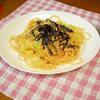 鍋一つで　濃くの！　辛子明太子スパゲッティ